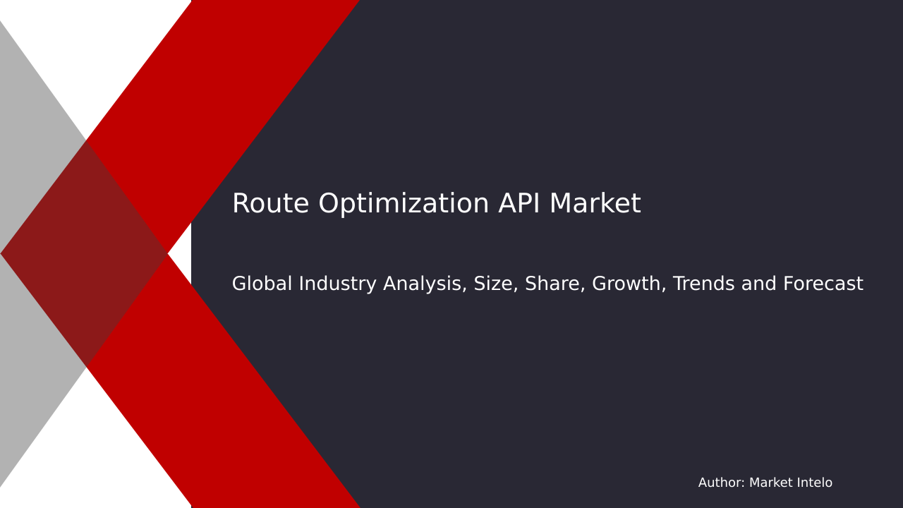 Route Optimization API Market Research Report 2033